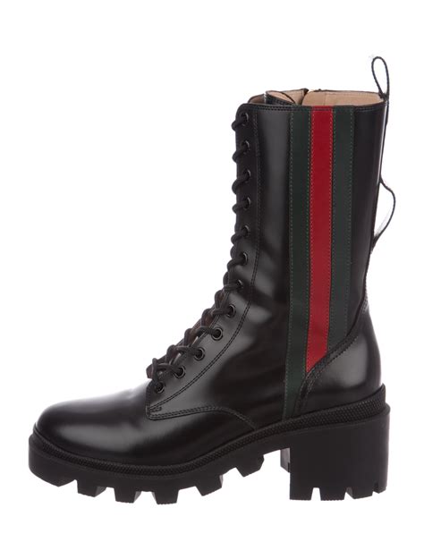 gucci silver combat boots|high heel gucci boots.